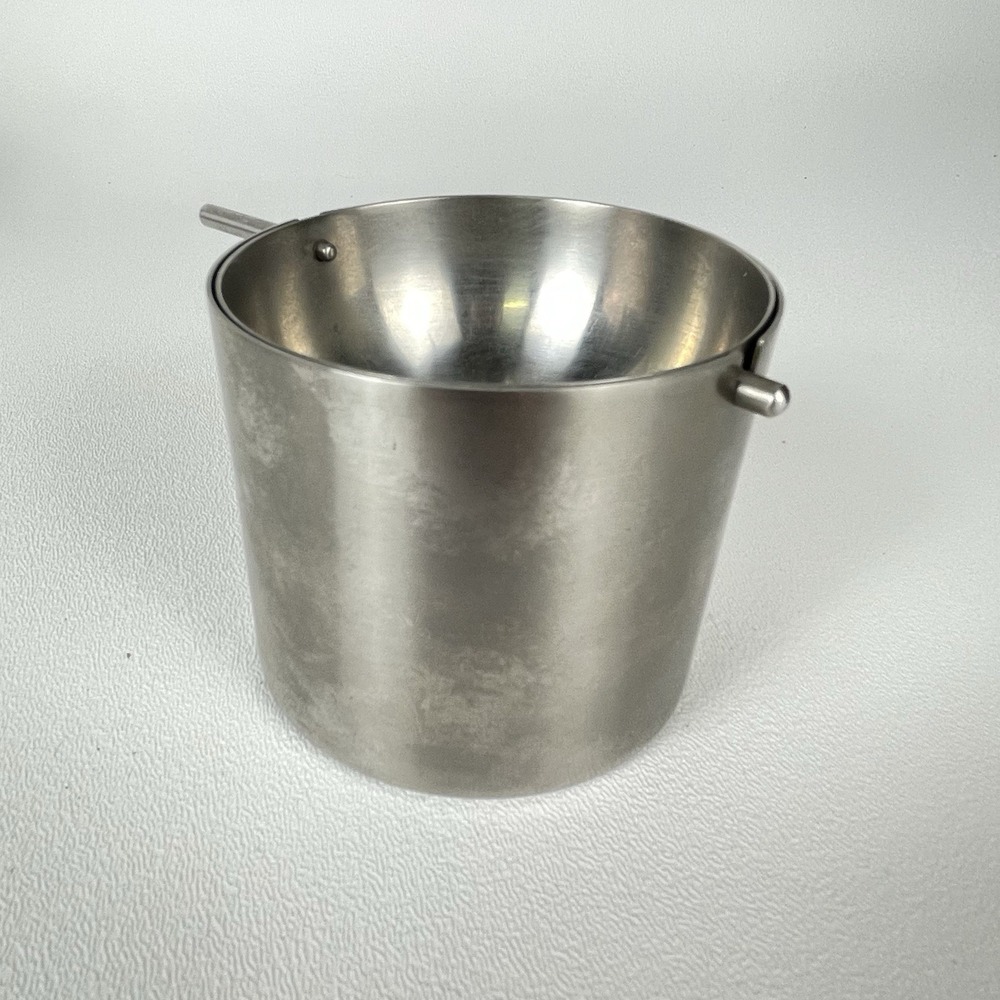 Stelton Denmark Label, Cylinda Ashtray,  Revolving Top, MCM Arne Jacobsen Design